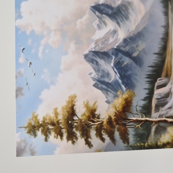 4x4 Majestic Spring Snowy Landscape Oil Painting Art Print - Picture 2 of 7